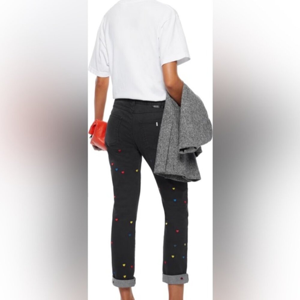 Stella McCartney The Skinny Boyfriend embroidered mid rise slim leg jeans - Picture 3 of 10